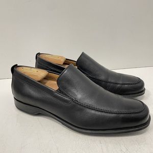 Coach Mens Corbin Loafers - Black Leather Slip On Dress Shoes - 9D